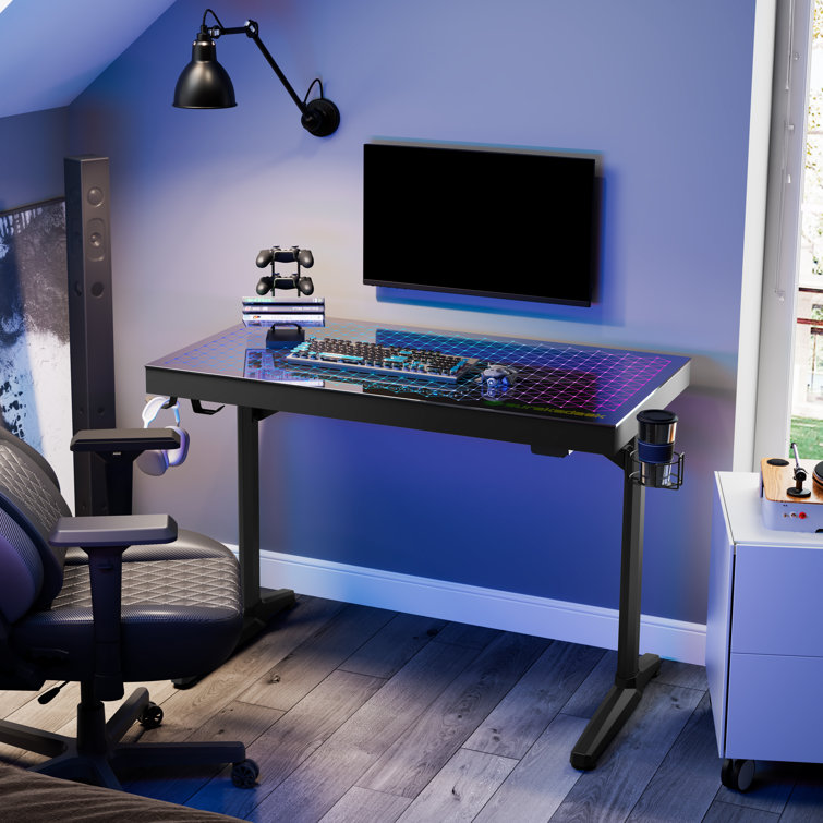 Eureka Ergonomic 43 Inch LED Glass Gaming Desk & Reviews Wayfair